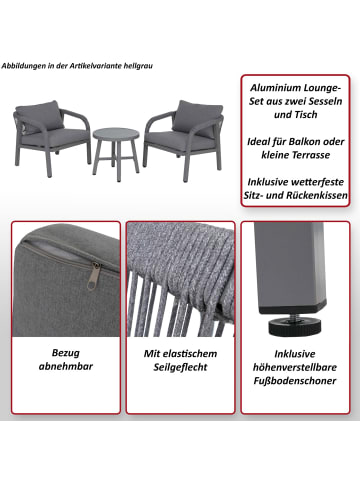 MCW Aluminium Lounge-Set P82, Hellgrau