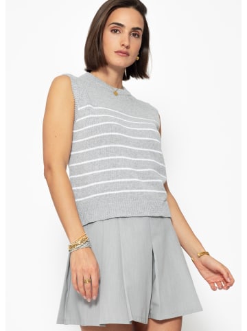 SASSYCLASSY Pullunder gestreift in Grau