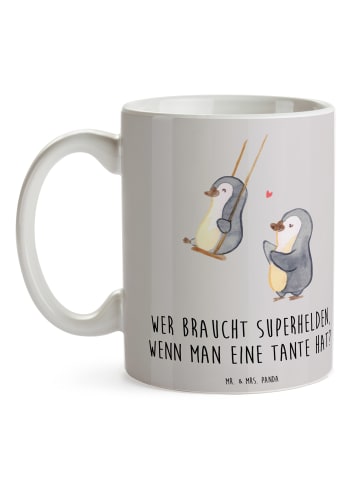 Mr. & Mrs. Panda Teetasse Lieblings-Tante mit Spruch in Grau Pastell