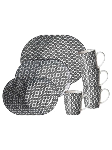 Ritzenhoff & Breker 16er Set Kombiservice Takeo Circles in schwarz-weiß