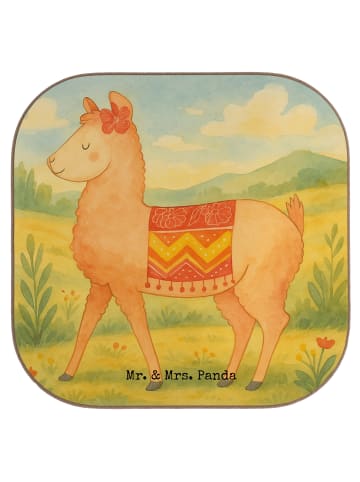 Mr. & Mrs. Panda Tischuntersetzer Alpaka Stolz Design ohne Spruch in Weiß