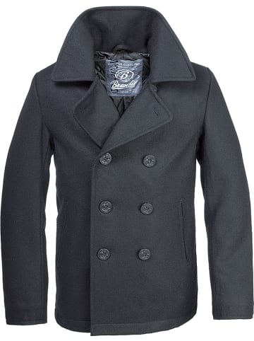 Brandit Jacke "Pea Coat" in Schwarz