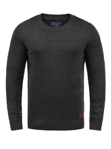 BLEND Strickpullover BHLars 20703347ME Strickpulli mit aufgestickten Ellenbogenpatches in dunkelgrau