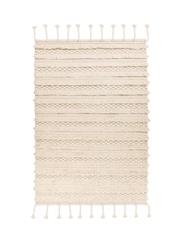 Kayoom Wohnzimmer Teppich – Kurzflorteppich Bohist 325 Ø 160cm in natural - rechteckig