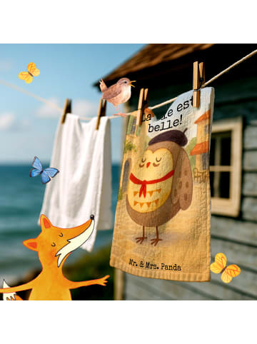 Mr. & Mrs. Panda Handtuch Gäste-WC Eule Frankreich Design mit Sp... in Weiß