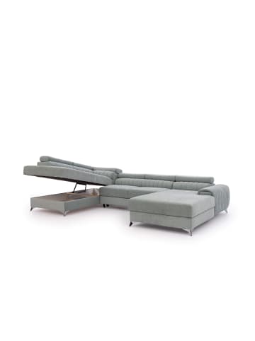 MF Design Lazy Recamiere Links in Grau -  (L) 202 x (B) 354 x (H) 92 cm