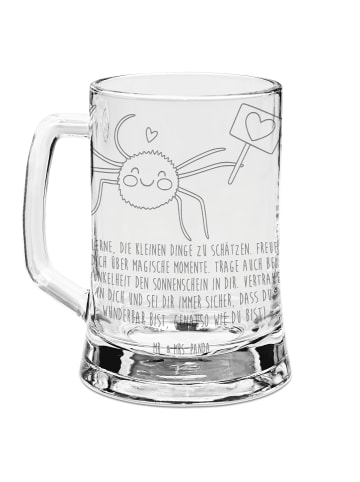 Mr. & Mrs. Panda Gravur Bierkrug Spinne Agathe Motivation mit Sp... in Transparent