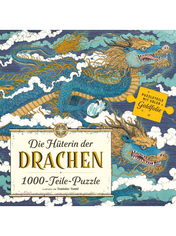Prestel Verlag Die Hüterin der Drachen Puzzle | 1000 Teile mit Goldfolie veredelt und einem...