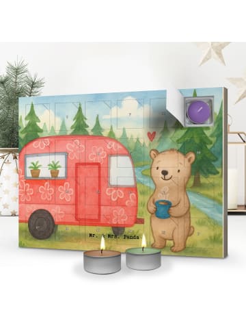 Mr. & Mrs. Panda Adventskalender Bär Camper Design ohne Spruch in Weiß