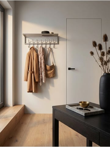KADIMA DESIGN Wandgarderobe Metall Silber 74,5x29x30 cm Flurgarderobe mit Ablage,