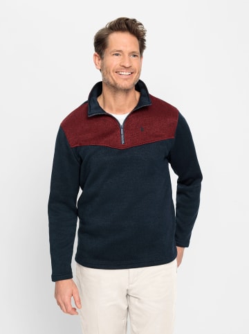 WITT WEIDEN Strickfleece-Shirt in marine-dunkelrot