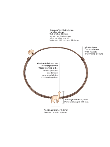 Glanzstücke München Armband Alpaka Sterling Silber in roségold