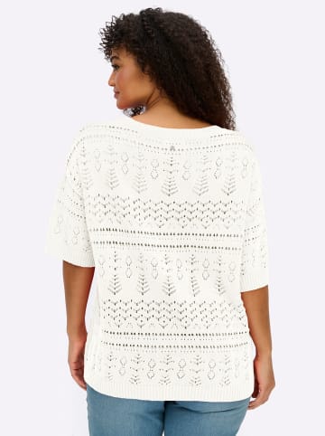 sheego Kurzarm-Pullover in ecru