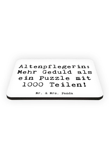 Mr. & Mrs. Panda magnet Spruch Altenpflegerin Geduld mit Spruch in Weiß