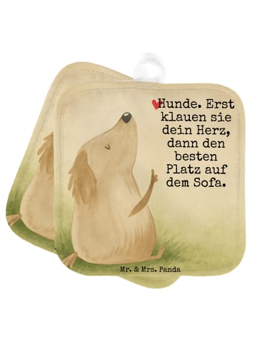 Mr. & Mrs. Panda Topflappen Hund Liebe Design mit Spruch in Weiß