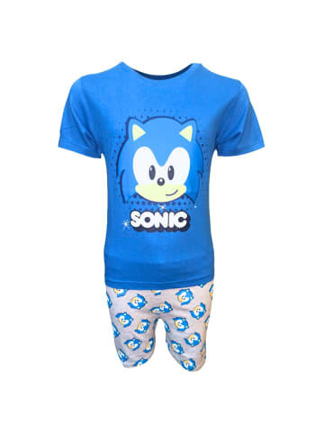 Sonic Schlafanzug kurz Sonic The Hedgehog in Blau-Grau
