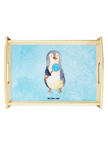 Mr. & Mrs. Panda Serviertablett Pinguin Lolli ohne Spruch in Eisblau