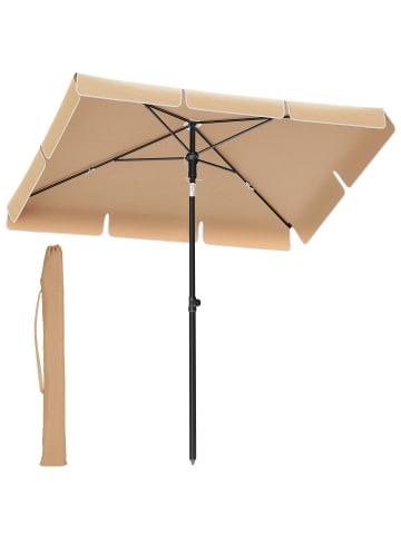 SONGMICS Sonnenschirm Sheld in Taupe - (D)200 x (H)125 cm