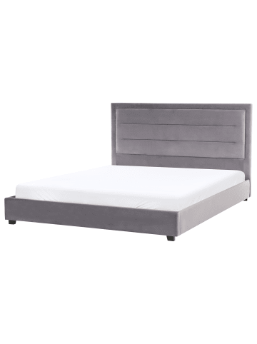 Beliani 10-tlg Wasserbett ROUEN in Grau/Schwarz