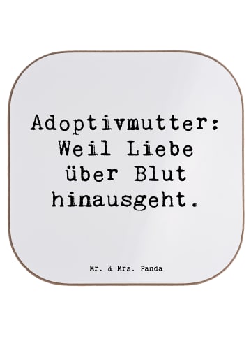 Mr. & Mrs. Panda Untersetzer Adoptivmutter Liebe mit Spruch in Weiß