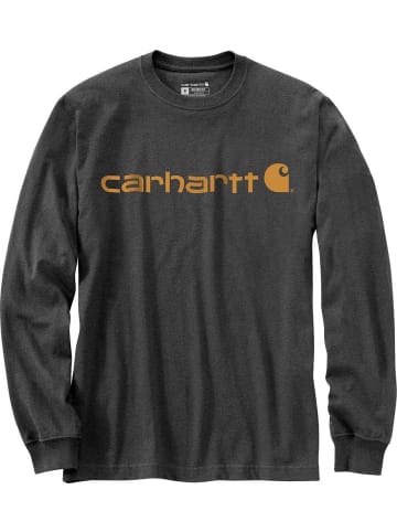 CARHARTT T-Shirt "Dearborn Relaxed LS Logo T-Shirt" in Grau
