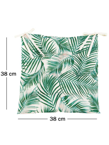 JACK Outdoor Motiv Stuhlkissen Sitzkissen 38x38cm Wasserfest in Palmenblätter