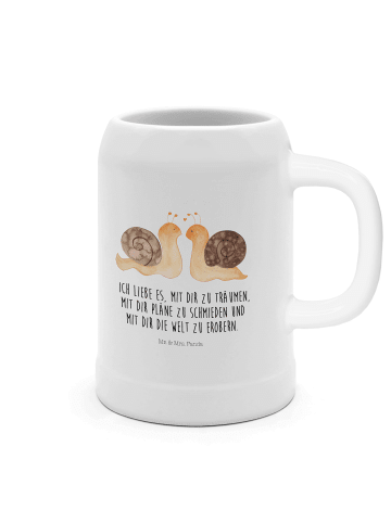 Mr. & Mrs. Panda Krug Schnecken Liebe mit Spruch in Weiß