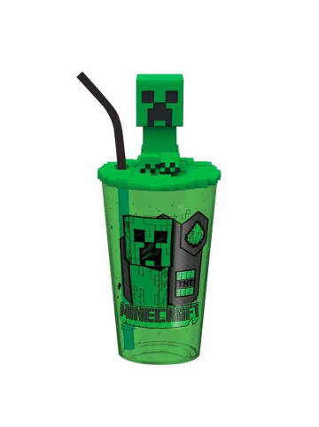 Minecraft Green 3D Strohhalm Plastikbecher 443ml