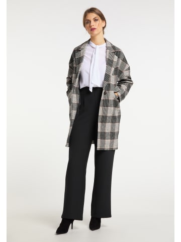 usha BLACK LABEL Damen Glencheck Mantel in Weiss Kariert