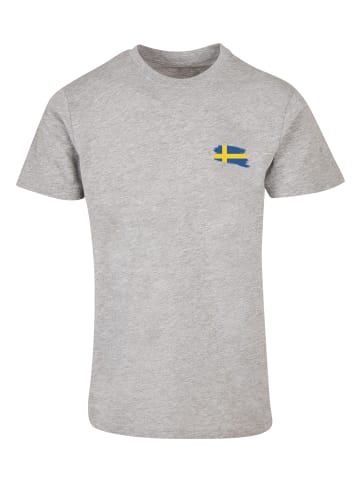 F4NT4STIC T-Shirt Schweden Flagge Sweden in grau meliert