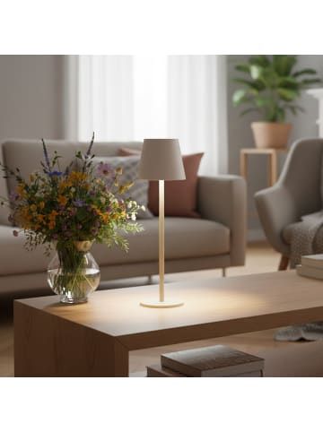 Coen Bakker LED Tischlampe dimmbar Farbwechsler IP44 Innen & Außen 36,5x11cm Glatt in Sand
