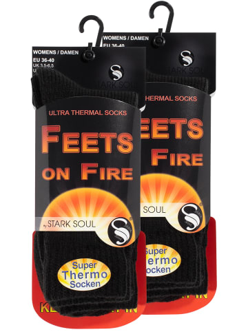 Stark Soul® Thermo Socken 2er Pack FEETS on FIRE in schwarz