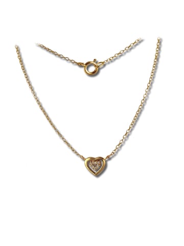 SilberDream 925 Silber vergoldet (Gelbgold 333) Damen SilberDream Halsketten Herz  ca. 45cm