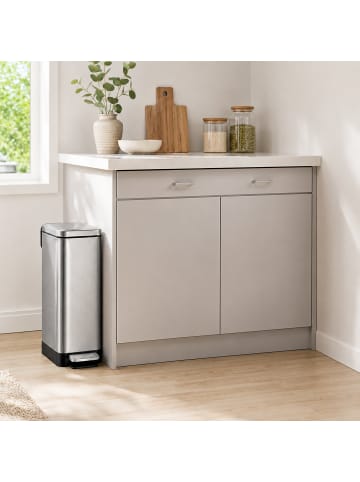 relaxdays Mülleimer in Silber - 15 Liter