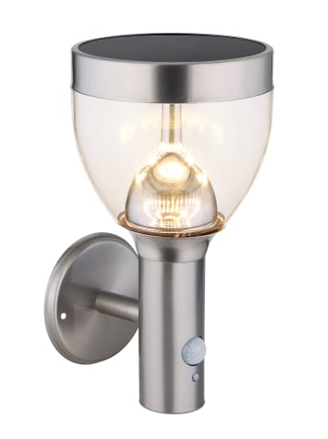 Globo lighting Solarleuchte "SOLARLEUCHTE EDELSTAHL, 1XLED" in silver