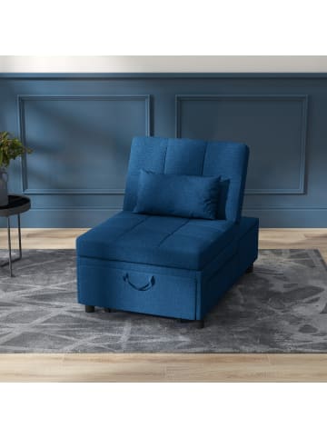 HOMCOM Schlafsessel in Blau 65,5L x 104B x 81H cm