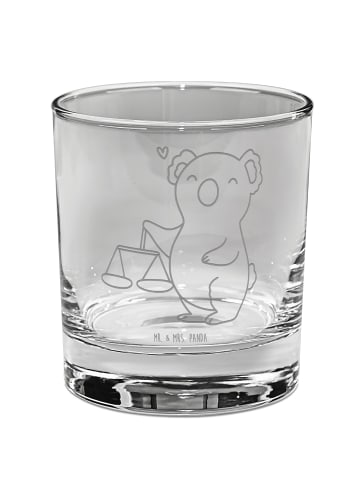 Mr. & Mrs. Panda Tumbler Glas Waage Astrologie ohne Spruch in Transparent