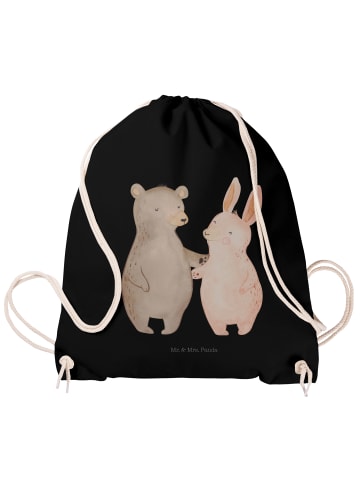 Mr. & Mrs. Panda Turnbeutel Bär und Hase Umarmen ohne Spruch in Schwarz
