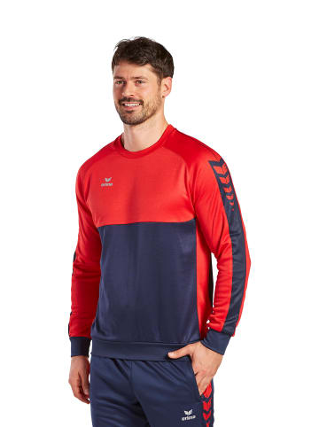 erima Six Wings Sweatshirt in new navy/rot