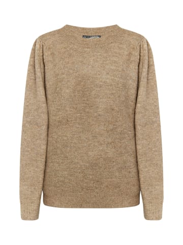 DreiMaster Damen Strickpullover in Braun Melange