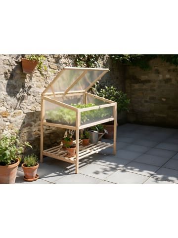 Beliani Balkongewächshaus ARANOVA in Braun/Transparent - (W) 80 x (H) 82 x (L) 58 cm