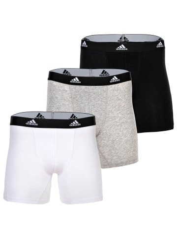 adidas Boxershort 3er Pack in Schwarz/Grau/Weiß