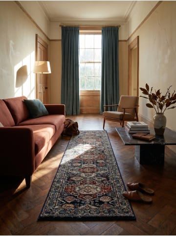 KADIMA DESIGN Hochflor-Teppich Kuschelig GLAZERT Geometrisch Weich Berber in Multicolor-Blau