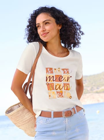 WITT WEIDEN Kurzarm-Shirt in ecru-papaya