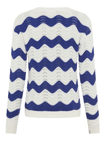 Kangaroos Ajourpullover in Blau-weiß