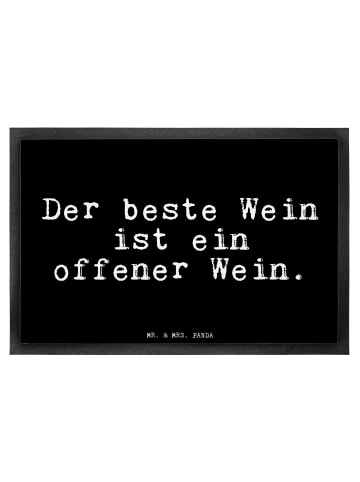 Mr. & Mrs. Panda Fußmatte Der beste Wein ist... mit Spruch in Schwarz