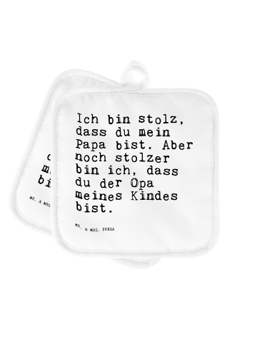 Mr. & Mrs. Panda Topflappen Ich bin stolz, dass... mit Spruch in Weiß