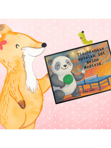 Mr. & Mrs. Panda Malunterlage Panda Tischtennis Design mit Spruch in Weiß