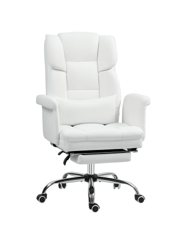 HOMCOM Bürostuhl in Weiß 69L x 65B x 115H cm