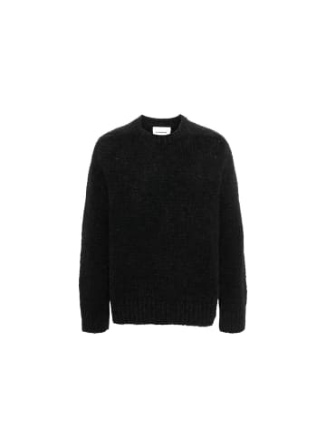 Jil Sander Schwarz Alpaka Leder Sweatshirt